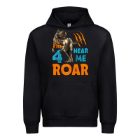 Black i'm four hear me roar dinosaur birthday Urban Hoodie - LillyAllenDesigns