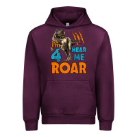 Mauve Wine i'm four hear me roar dinosaur birthday Urban Hoodie - LillyAllenDesigns