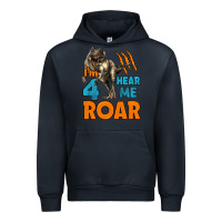 Navy i'm four hear me roar dinosaur birthday Urban Hoodie - LillyAllenDesigns