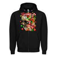 Black sorta merry sorta scary Zipper Hoodie - MaliasSmallBusiness