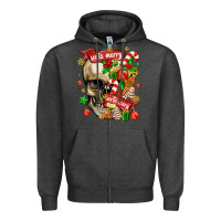 Charcoal Heather sorta merry sorta scary Zipper Hoodie - MaliasSmallBusiness