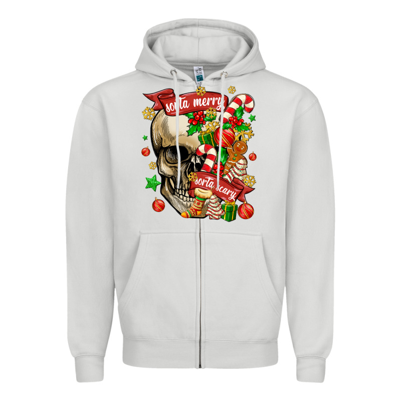 Sorta Merry Sorta Scary Zipper Hoodie by MaliasSmallBusiness | Teevron