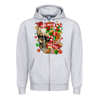 Heather Grey sorta merry sorta scary Zipper Hoodie - MaliasSmallBusiness
