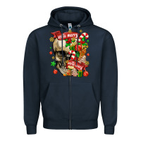 Navy sorta merry sorta scary Zipper Hoodie - MaliasSmallBusiness