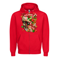 Red sorta merry sorta scary Zipper Hoodie - MaliasSmallBusiness