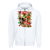 White sorta merry sorta scary Zipper Hoodie - MaliasSmallBusiness