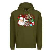 Army Green ho ho ho santa Premium Hoodie - AdoDesignShop