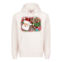 Pale Pink ho ho ho santa Premium Hoodie - AdoDesignShop