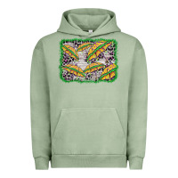 Pigment Oil Green mardi gras umbrella background Urban Hoodie - BarkalooDesign
