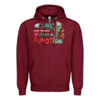 Burgundy girls just wanna have funds Zipper Hoodie - MaliasSmallBusiness