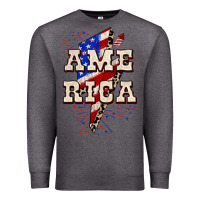 Charcoal Heather America 4th of July Premium Sweatshirt - CowGirlArtShop