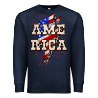 Navy America 4th of July Premium Sweatshirt - CowGirlArtShop