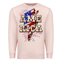 Pale Pink America 4th of July Premium Sweatshirt - CowGirlArtShop