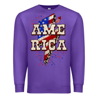 Purple America 4th of July Premium Sweatshirt - CowGirlArtShop