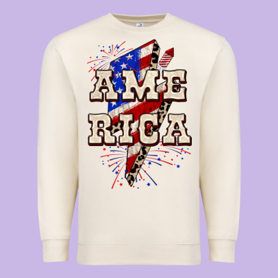 America 4th Of July Premium Sweatshirt Designed By Cowgirlartshop