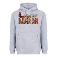 Heather Grey retired hot mama Heavyweight Hoodie - texasbilliewilder