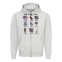 Dove Grey god says i am Zipper Hoodie - MaliasSmallBusiness