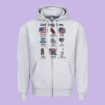Zipper Hoodie god says i am