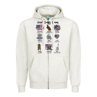 Oatmeal Heather god says i am Zipper Hoodie - MaliasSmallBusiness