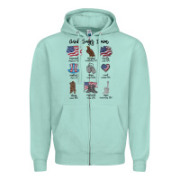 Seafoam god says i am Zipper Hoodie - MaliasSmallBusiness