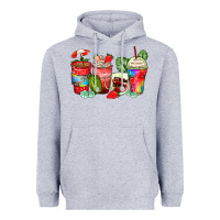 Heather Grey strawberry coffee cups Heavyweight Hoodie - Zillion Design Studio