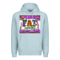 Blue Mist fat tuesday fleur de lis and mardi gras beads Premium Hoodie - Artiststas