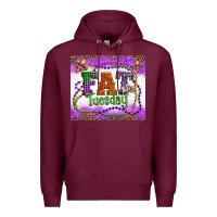 Burgundy fat tuesday fleur de lis and mardi gras beads Premium Hoodie - Artiststas