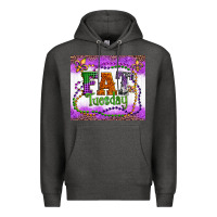 Charcoal Heather fat tuesday fleur de lis and mardi gras beads Premium Hoodie - Artiststas