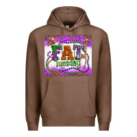 Chestnut fat tuesday fleur de lis and mardi gras beads Premium Hoodie - Artiststas