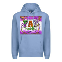 Colony Blue fat tuesday fleur de lis and mardi gras beads Premium Hoodie - Artiststas