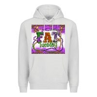 Dove Grey fat tuesday fleur de lis and mardi gras beads Premium Hoodie - Artiststas