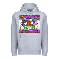 Heather Grey fat tuesday fleur de lis and mardi gras beads Premium Hoodie - Artiststas