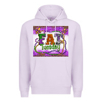 Lilac fat tuesday fleur de lis and mardi gras beads Premium Hoodie - Artiststas