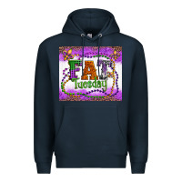 Navy fat tuesday fleur de lis and mardi gras beads Premium Hoodie - Artiststas