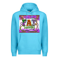 Ocean Blue fat tuesday fleur de lis and mardi gras beads Premium Hoodie - Artiststas