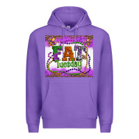 Purple fat tuesday fleur de lis and mardi gras beads Premium Hoodie - Artiststas