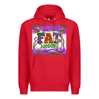 Red fat tuesday fleur de lis and mardi gras beads Premium Hoodie - Artiststas