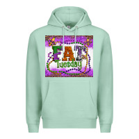 Seafoam fat tuesday fleur de lis and mardi gras beads Premium Hoodie - Artiststas