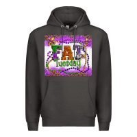 Smoke fat tuesday fleur de lis and mardi gras beads Premium Hoodie - Artiststas