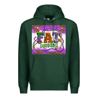 Sports Green fat tuesday fleur de lis and mardi gras beads Premium Hoodie - Artiststas