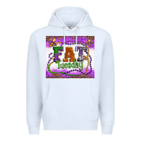 White fat tuesday fleur de lis and mardi gras beads Premium Hoodie - Artiststas