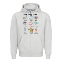 Dove Grey god says i am Zipper Hoodie - MaliasSmallBusiness