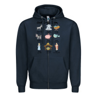 Navy god says i am Zipper Hoodie - MaliasSmallBusiness
