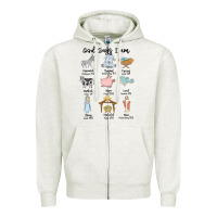 Oatmeal Heather god says i am Zipper Hoodie - MaliasSmallBusiness