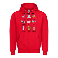 Red god says i am Zipper Hoodie - MaliasSmallBusiness