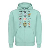 Seafoam god says i am Zipper Hoodie - MaliasSmallBusiness