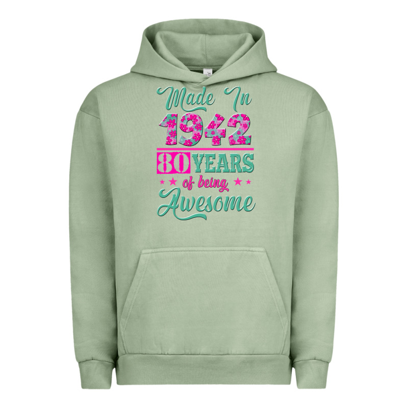 Made In 1942, 80 Years Of Being Awesome Kopya Urban Hoodie by Jasminsmagicworld | Teevron