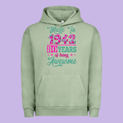Made In 1942, 80 Years Of Being Awesome Kopya Urban Hoodie Designed By Jasminsmagicworld