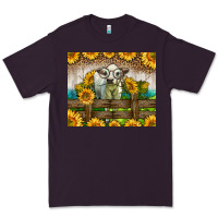 Plum Western Charolais Heifer With Sunflowers Premium Tee - LillyAllenDesigns