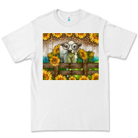 White Western Charolais Heifer With Sunflowers Premium Tee - LillyAllenDesigns